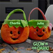 Embroidered Any Name- Glow In The Dark Thread Pumpkin Basket