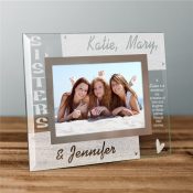 Personalized Sisters Glass Photo Frame