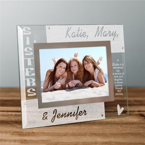 Personalized Sisters Glass Photo Frame