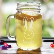 Engraved Bunny Mason Jar
