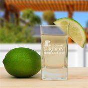 Engraved Groom Crew Square Shot Glass