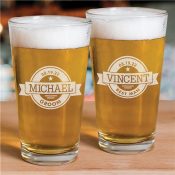 Engraved Groomsmen Beer Glass