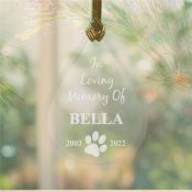 Engraved Pet Memorial Tear Drop Ornament