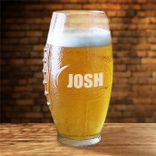 Engraved Name Football Glass