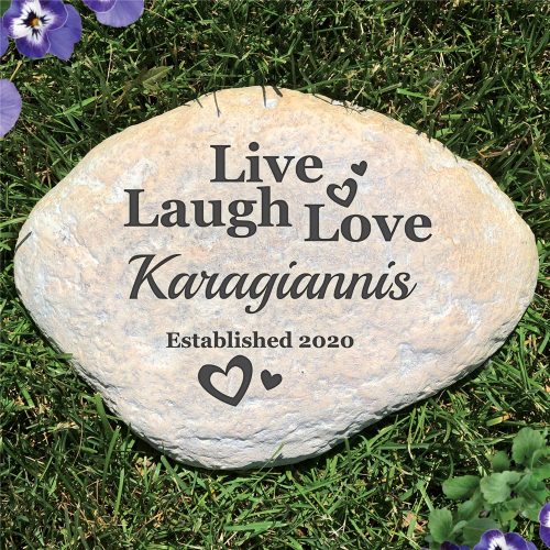 Personalized Live Laugh Love Large Garden Stone