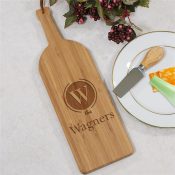 Engraved Initial and Name Large Wine Bottle Cutting Board