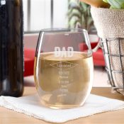 Engraved Established Stemless Wine Glass