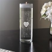 Engraved Heart With Arrow Candle Vase