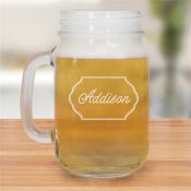 Personalized Name With Border Mason Jar
