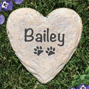 Engraved Pet Name Large Heart Shaped Garden Stone