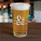 Engraved Mr and Mrs Ampersand Beer Glass
