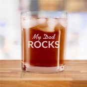 Engraved My Dad Rocks Rocks Glass