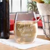 Engraved Jolly Juice Wine Glass