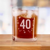 Engraved Age with Stars Rocks Glass