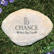 Engraved Best Dog Ever with Dog Large Garden Stone