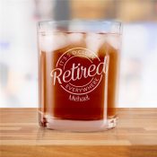 Engraved Retired it's 5 O'clock everywhere Rocks glass