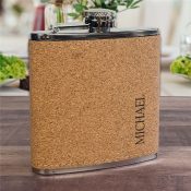 Engraved Vertical Name Cork Flask