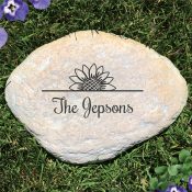 Engraved Sunflower Family Name Garden Stone