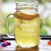 Engraved Sunglasses Bunny Happy Easter Mason Jar