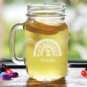 Engraved Easter Rainbow Mason Jar