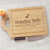 Engraved Two Hearts Title & Name Cutting Board