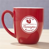Engraved Fresh Farm Rooster Red Bistro Mug