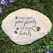 Engraved You Left Paw Prints on our hearts-Non pers Garden Stone
