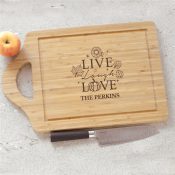Engraved Live Laugh Love with pumpkin in Love Cutting Board