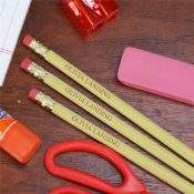Engraved Yellow School Pencils