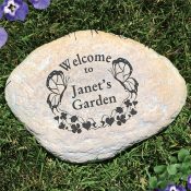 Engraved Butterfly Garden Welcome Stone