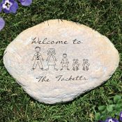 Engraved Stick Family Garden Stone