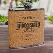 Engraved Groomsmen Name & Date Cork Flask
