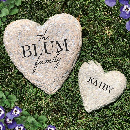 Engraved Heart Garden Stone