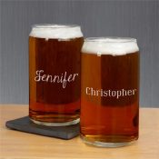 Engraved Any Name Beer Can Glass
