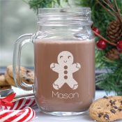 Engraved Gingerbread Mason Jar