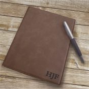 Engraved Dark Brown 3 Initial Portfolio