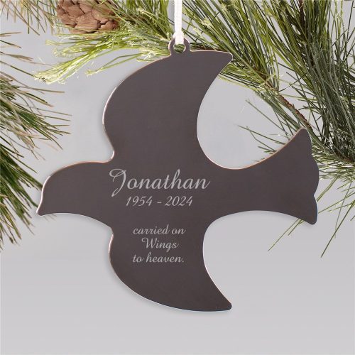 Silver Engraved Memorial Ornament