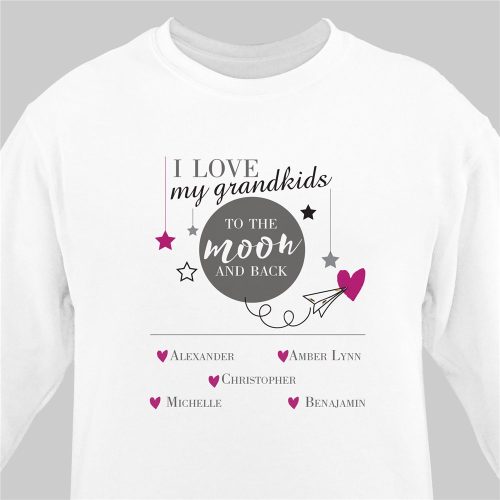 Personalized Moon And Back White Sweatshirt
