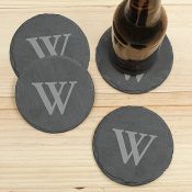 Single Initial Slate Coaster Set