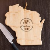 Personalized Home Sweet Home Wisconsin State Cutting Board