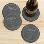 Personalized Engagement Slate Coaster Set