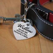 Personalized Square Pattern Heart Shaped Pet Tag