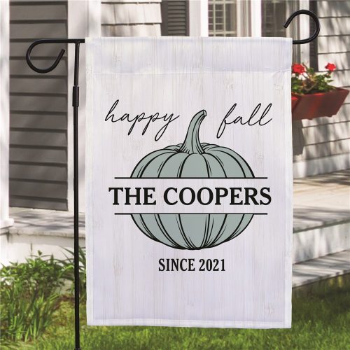 Personalized Happy Fall Pumpkin 12x18 garden flag