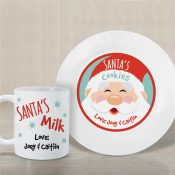 Personalized Cookies for Santa Plate and Mug Set