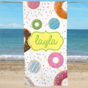Personalized Donuts Beach Towel