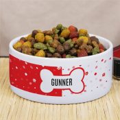 Personalized Paw and Bone Pet Bowl