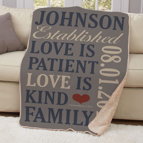 Personalized Love Is... Sherpa Blanket