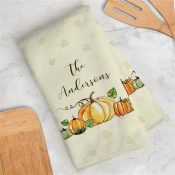 Personalized Fall Pumpkin Dish Towel