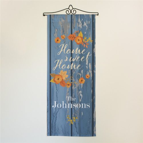 Personalized Home Sweet Home With Leaves Wall Hanging