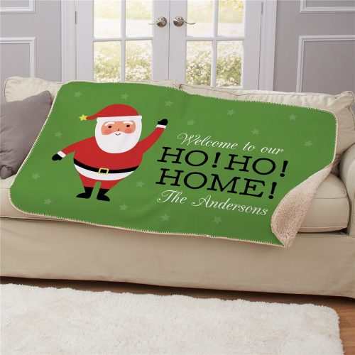Personalized Ho Ho Home Sherpa Blanket